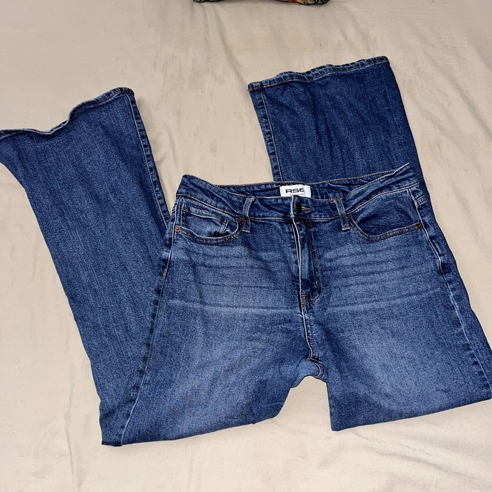 RSQ Women's Mid-Blue Flare Jeans